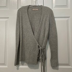 Ann Taylor Loft Heather Gray Wrap Sweater